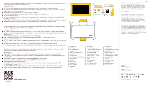 Xencelabs Pen Display 16 Bundle with Quick Keys, 16" Portable Drawing Display with 2 Battery-Free Pens for Win/Win-ARM/macOS/Linux, Black