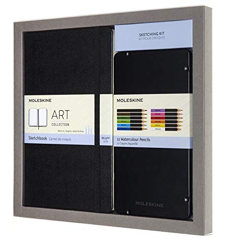 Moleskine Art Sketchbook, Hard Cover, Large (5" x 8.25") Plain/Blank, Black, 104 Pages