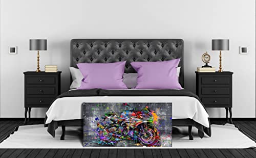 SIXTTART Banksy Canvas Wall-Art for Bedroom - Street Graffiti Wall Art Abstract Painting Pop Art Wall Decor Modern Home Office Decor 14" W x14 H Stretched and Framed Ready to Hang