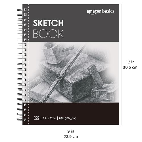 Amazon Basics Sketch Pad, 5.5"x8.5", 67 lb. / 100 gsm, 100 Sheets, White