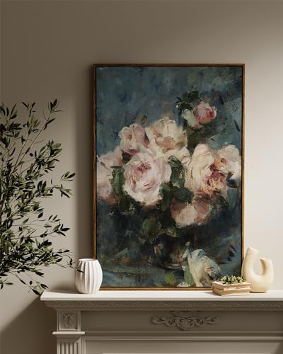 InSimSea Framed Wall Art for Living Room Decoration Canvas Wall Art Room Decor White Hydrangea Oil Painting Canvas Prints Bedroom Bathroom Wall Art Kitchen Office Wall Decor 8x10in