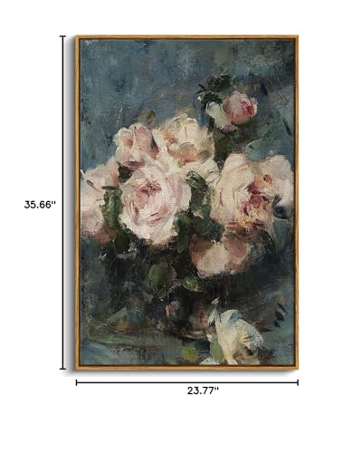 InSimSea Framed Wall Art for Living Room Decoration Canvas Wall Art Room Decor White Hydrangea Oil Painting Canvas Prints Bedroom Bathroom Wall Art Kitchen Office Wall Decor 8x10in