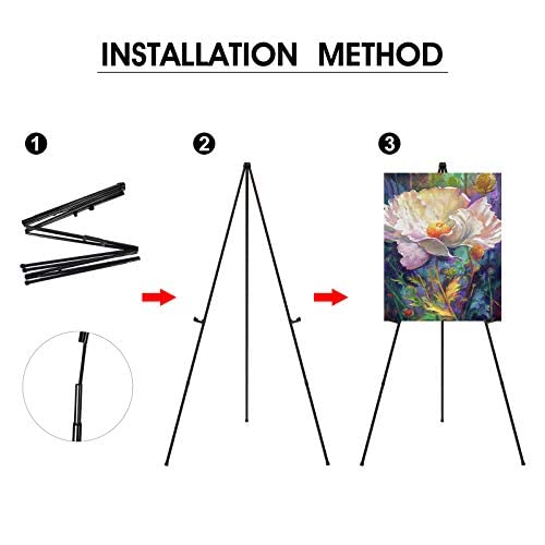 Portable Artist Easel Stand for Painting - Adjustable Height Painting Easel with Bag - Tabletop Art Easel for Painting Canvas Stand, Poster Stand & Wedding Signs Stand - Metal Tripod- 66 inches 2 Pack