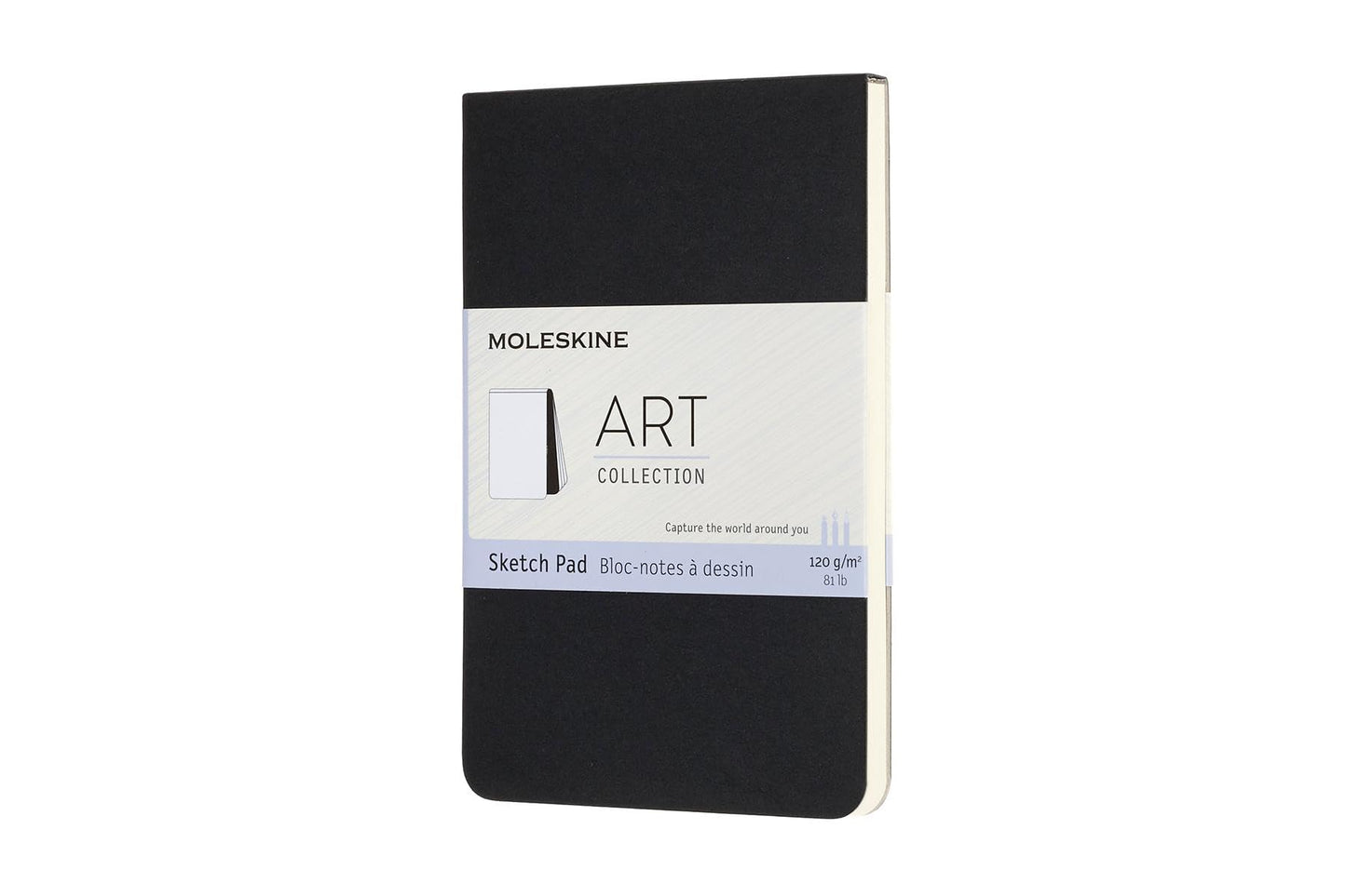 Moleskine Art Sketchbook, Hard Cover, Large (5" x 8.25") Plain/Blank, Black, 104 Pages