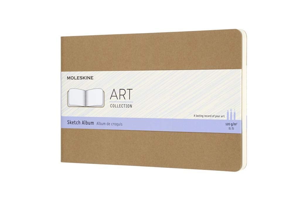 Moleskine Art Sketchbook, Hard Cover, Large (5" x 8.25") Plain/Blank, Black, 104 Pages