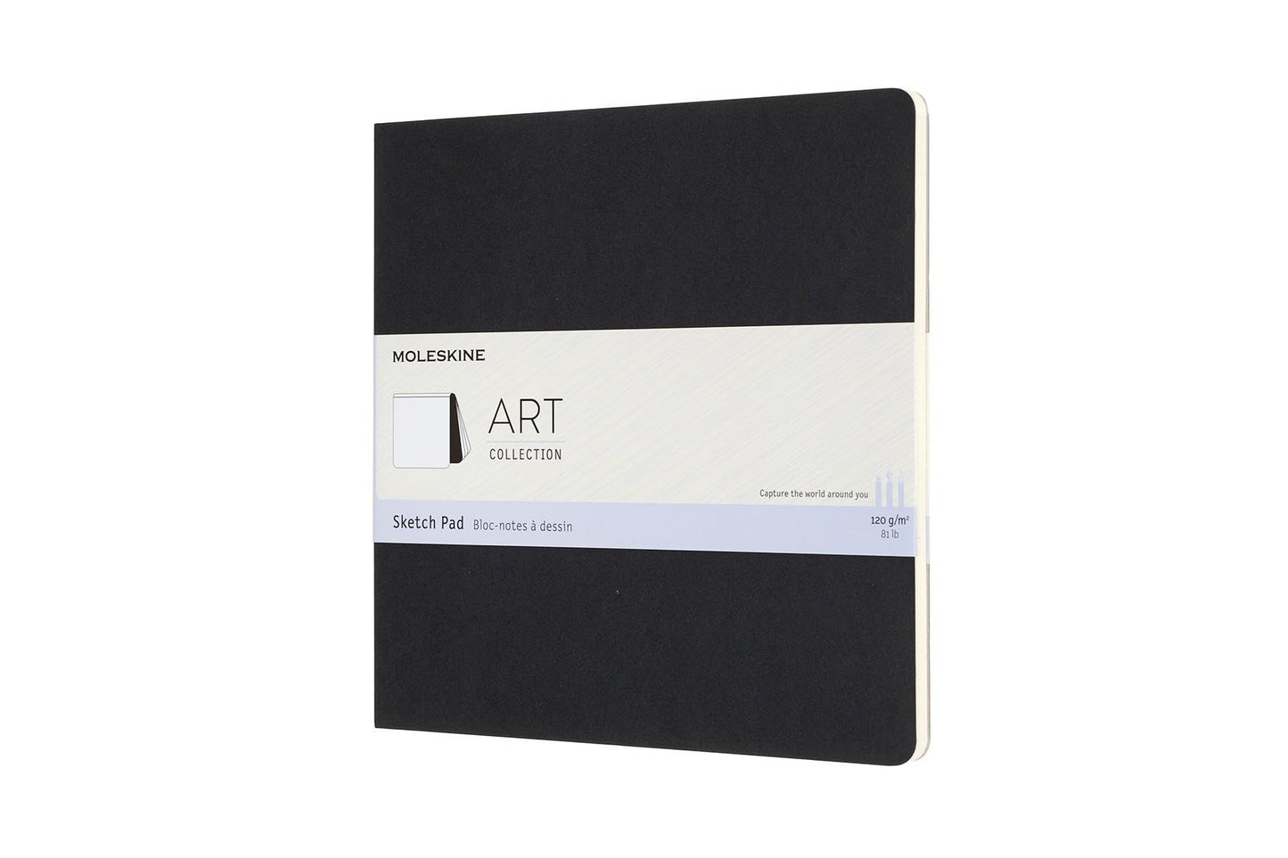 Moleskine Art Sketchbook, Hard Cover, Large (5" x 8.25") Plain/Blank, Black, 104 Pages