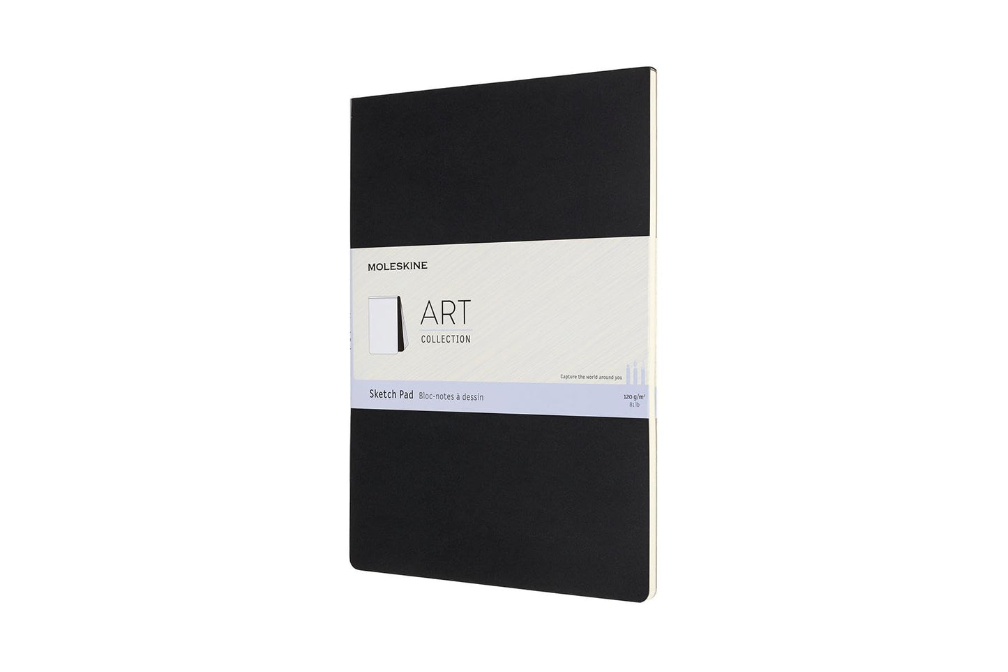 Moleskine Art Sketchbook, Hard Cover, Large (5" x 8.25") Plain/Blank, Black, 104 Pages