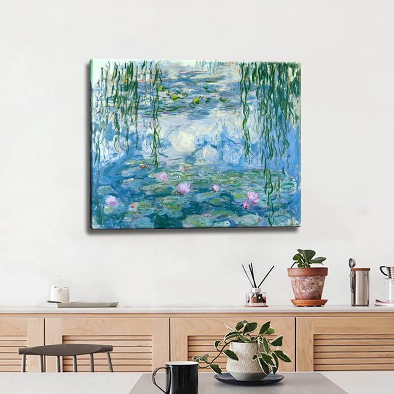 dgbtcart Large Water Lilies by Claude Monet Canvas Wall Art Classic Artwork Painting Print for Living Room Bedroom Office Wall Decor-24 x36