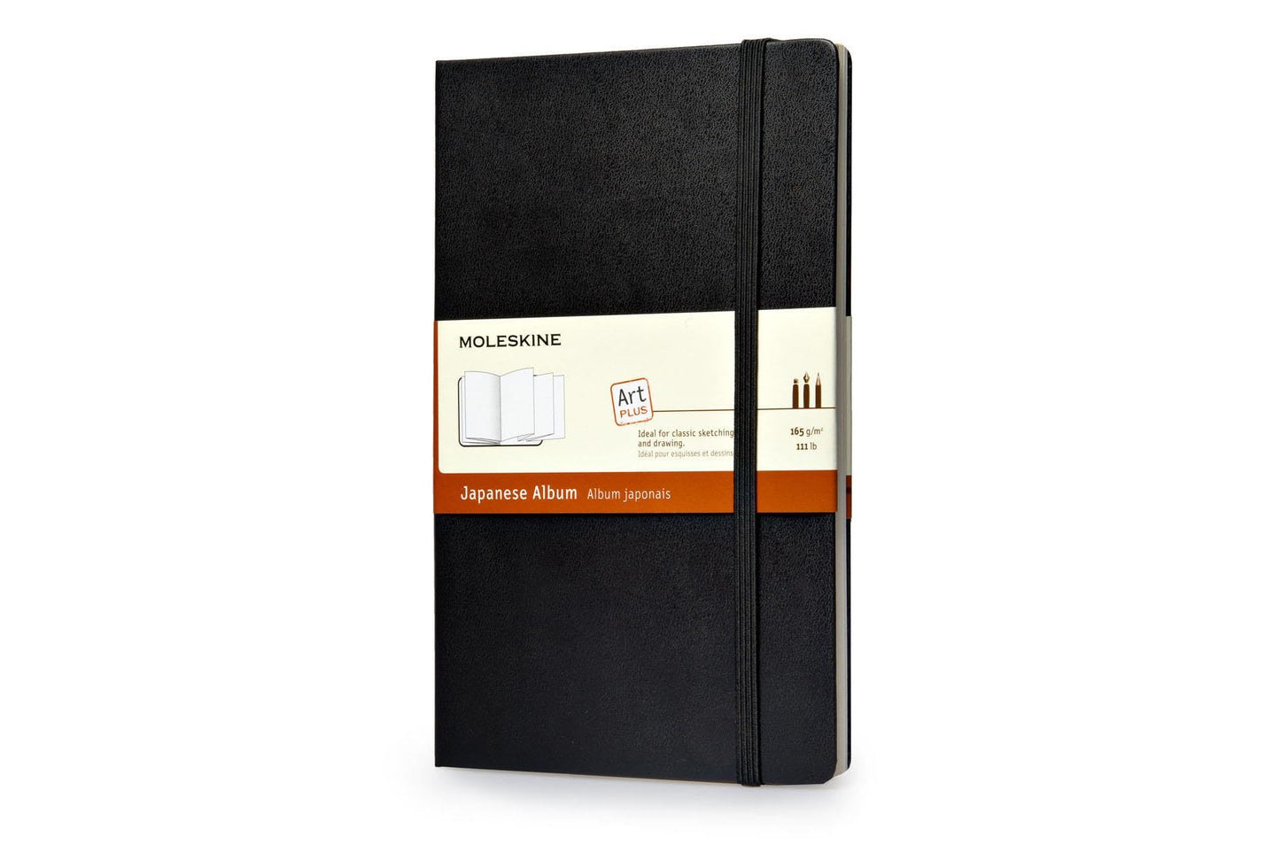 Moleskine Art Sketchbook, Hard Cover, Large (5" x 8.25") Plain/Blank, Black, 104 Pages