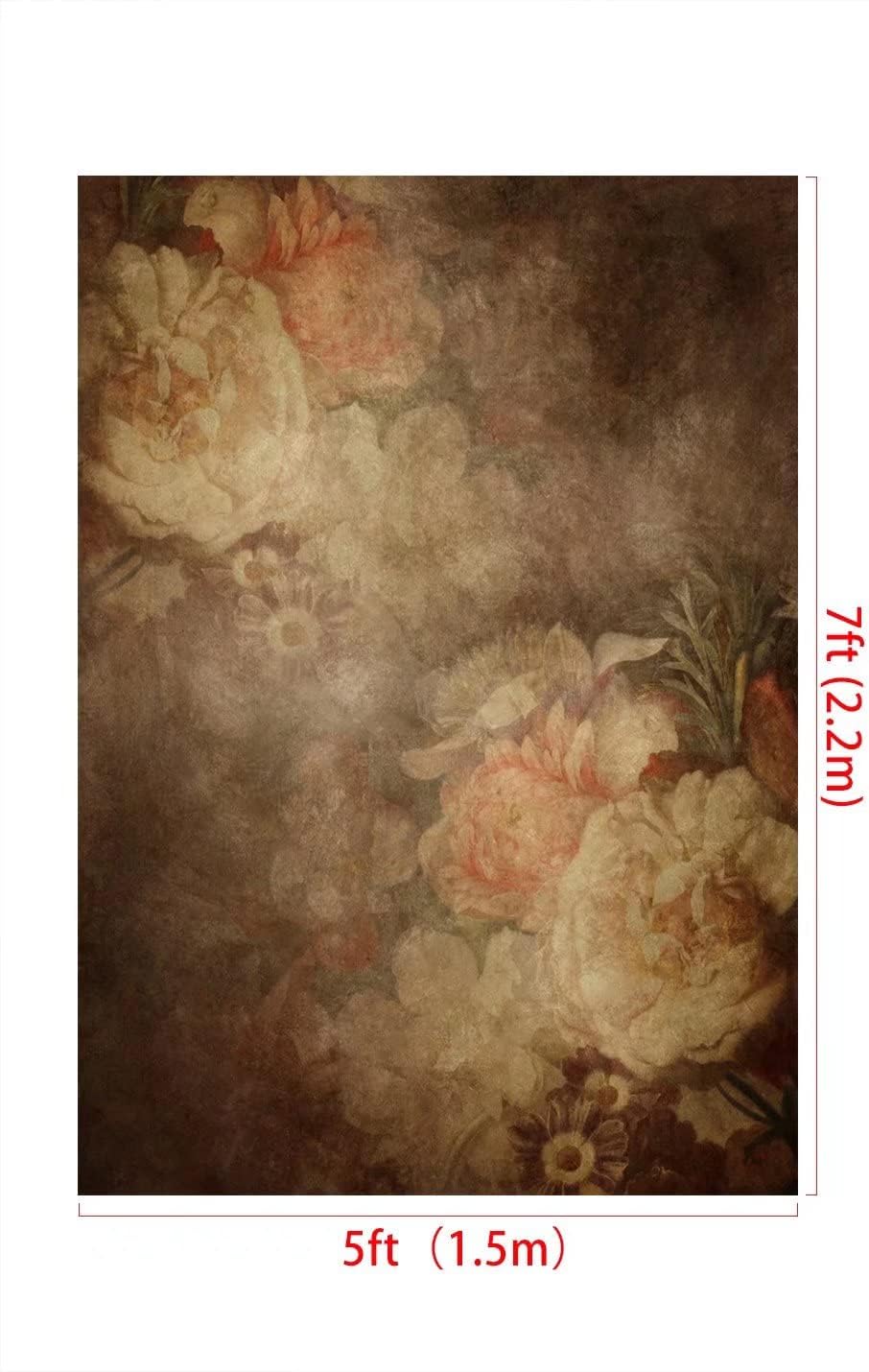 Kate 5x7ft Fine Art Floral Backdrop for Photography Painting Flowers Texture Headshot Portrait Background for Photographers Studio Props