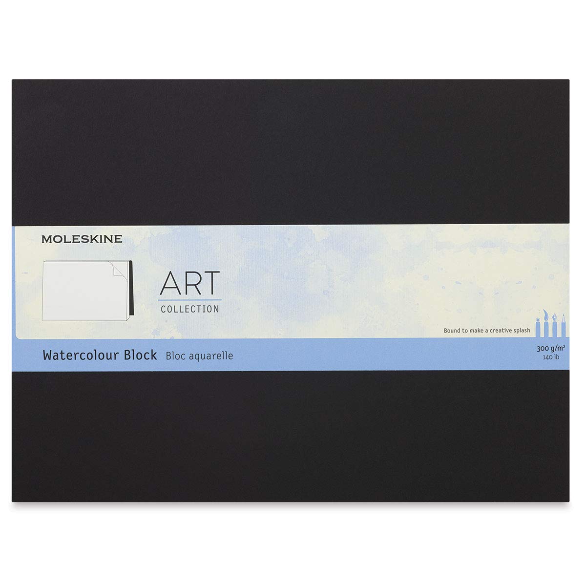 Moleskine Art Sketchbook, Hard Cover, Large (5" x 8.25") Plain/Blank, Black, 104 Pages