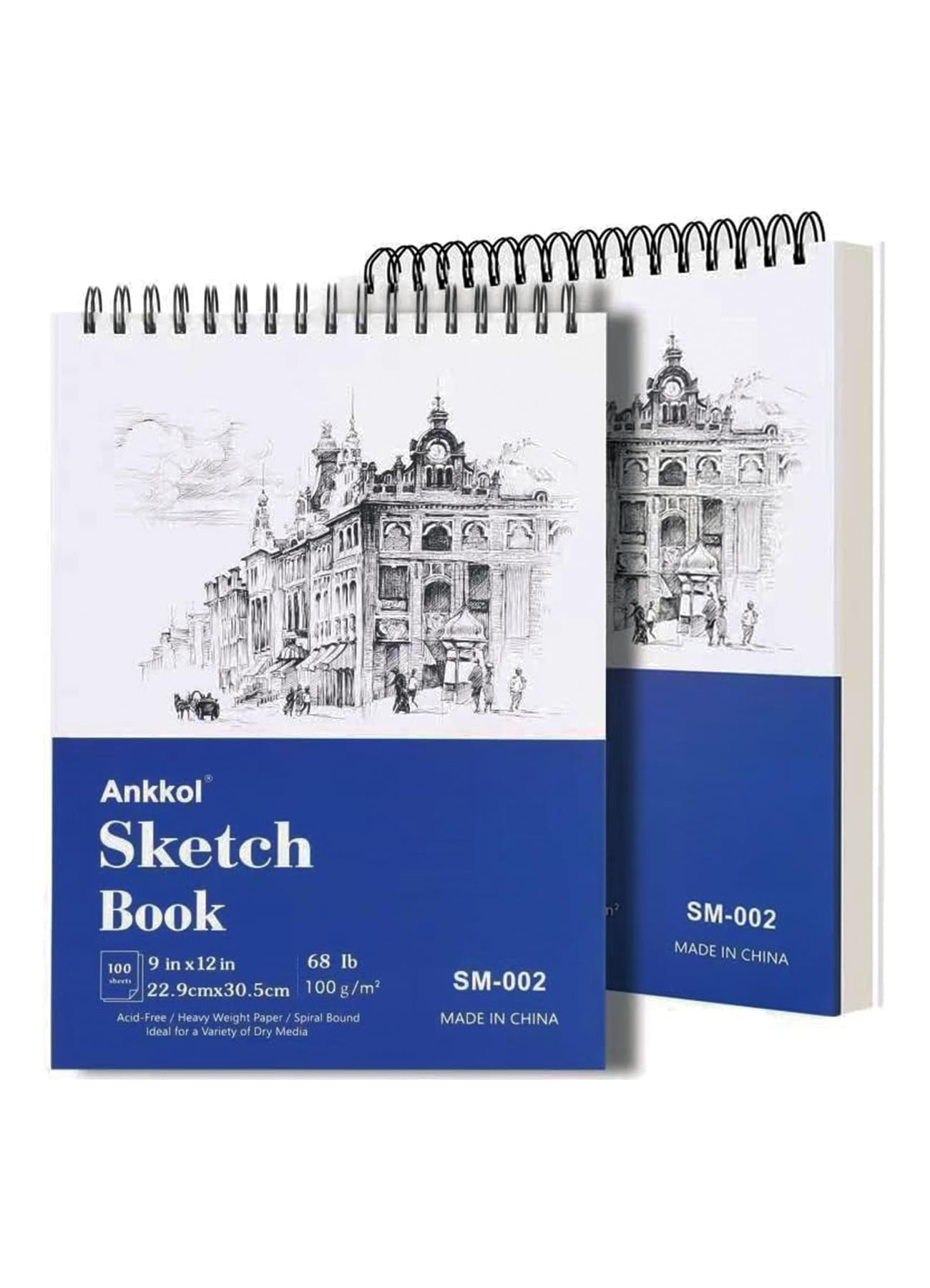 9" x 12" Sketch Book, Hardcover Sketchbook, Top Spiral Bound Sketch Pad, 100 Sheets (68lb/100gsm) Drawing Paper Pad, Art Supplies for Adults for Kids Drawing Notebook.