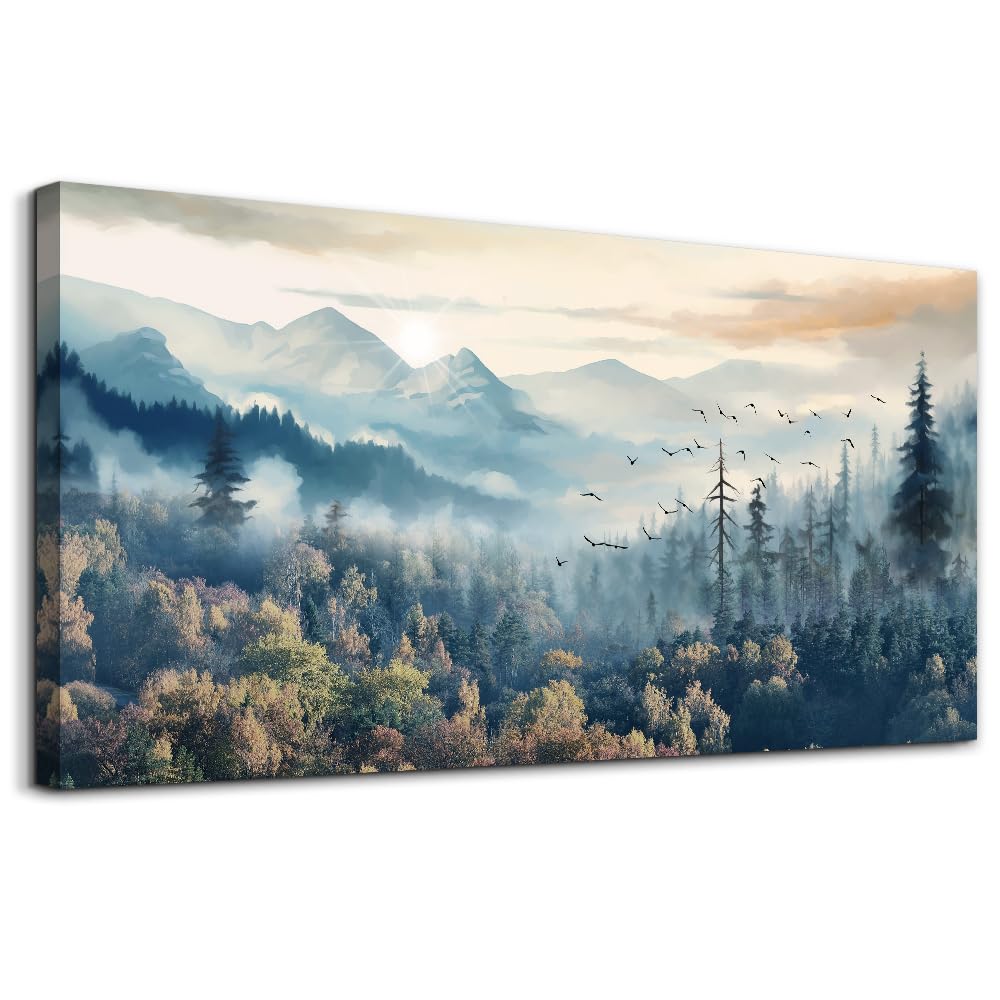 MHARTK66 Wall Decorations For Living Room Canvas Wall Art For Bedroom Office Decor Abstract Tree Landscape Wall Paintings Framed Prints Pictures Artwork Ready To Hang Hotel Room Home Decor 20x40 In