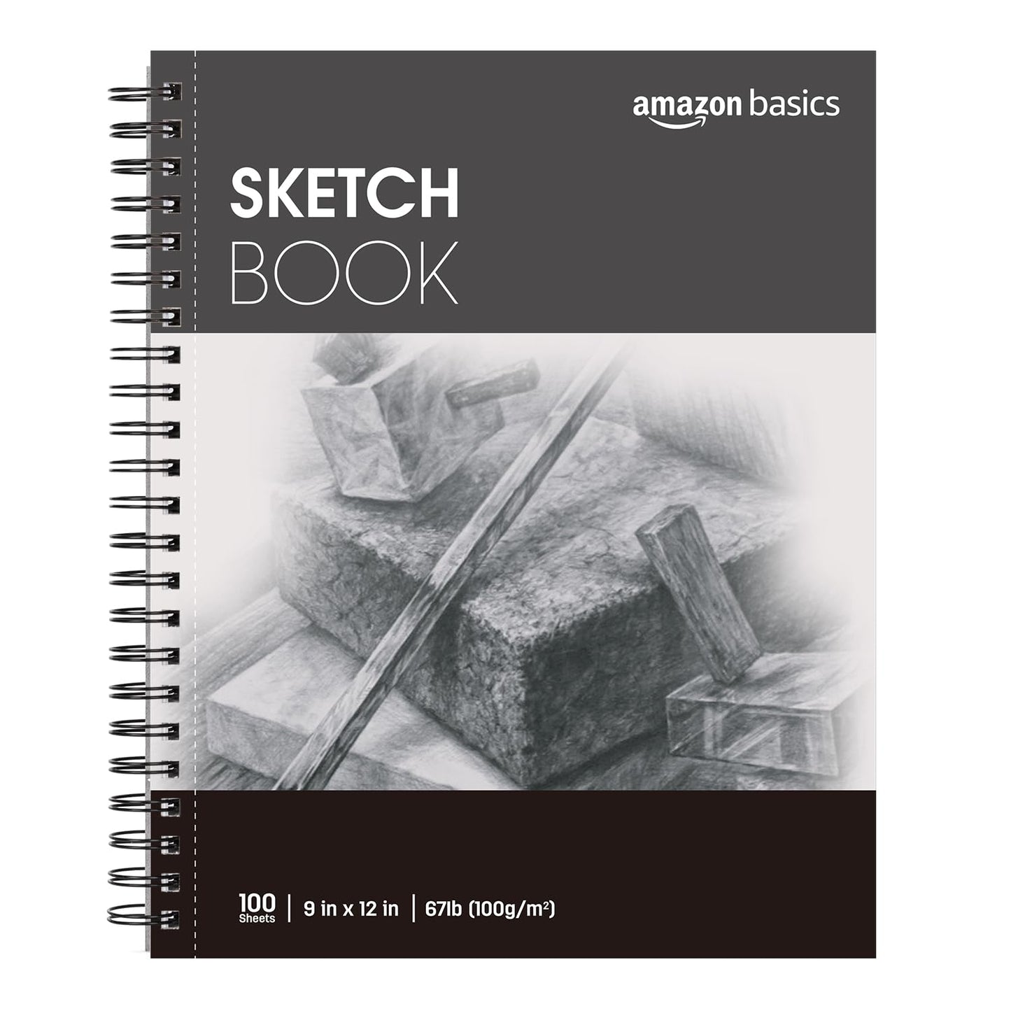 Amazon Basics Sketch Pad, 5.5"x8.5", 67 lb. / 100 gsm, 100 Sheets, White