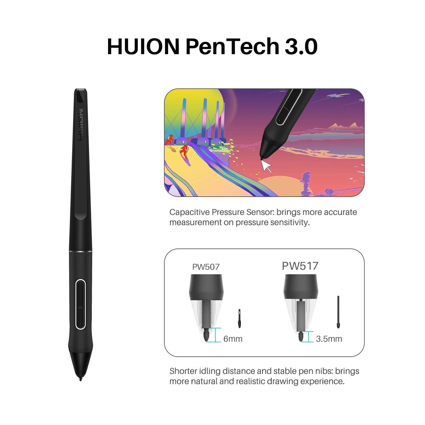 HUION KAMVAS 22 Drawing Tablet with Screen 120% sRGB PW517 Battery-Free Stylus Adjustable Stand, 21.5inch Pen Display for Windows PC, Mac, Android