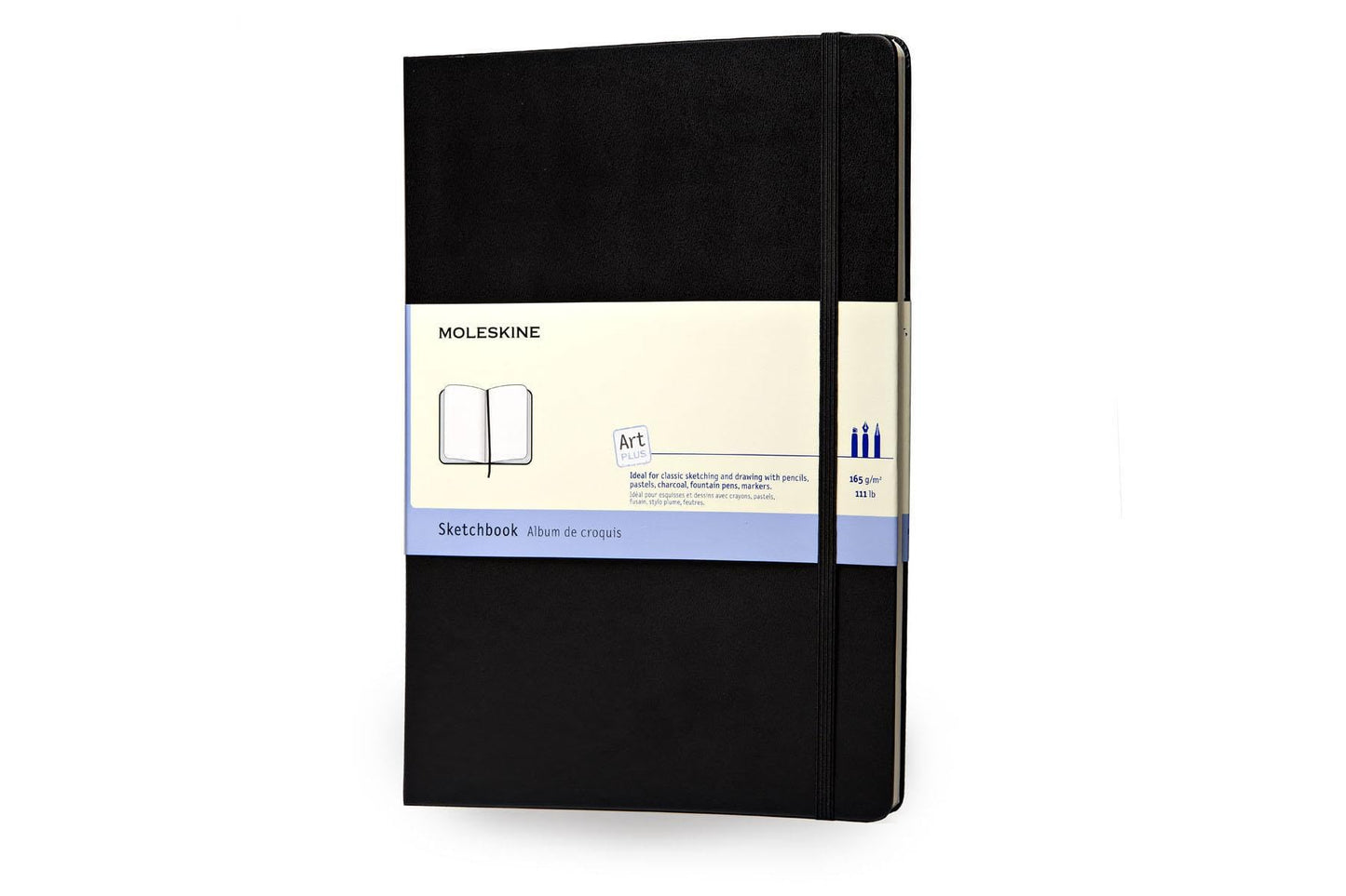 Moleskine Art Sketchbook, Hard Cover, Large (5" x 8.25") Plain/Blank, Black, 104 Pages