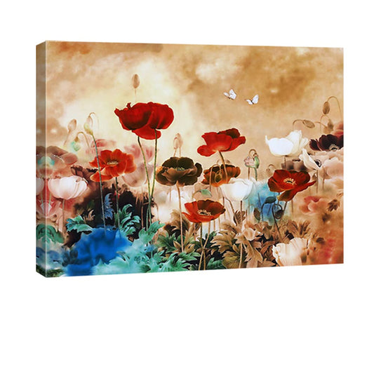 Wieco Art Blooming Poppies Large Colorful Flowers Pictures Paintings on Canvas Wall Art Modern Stretched and Framed Floral Giclee Canvas Prints Artwork for Living Room Bedroom Home Office Decor L