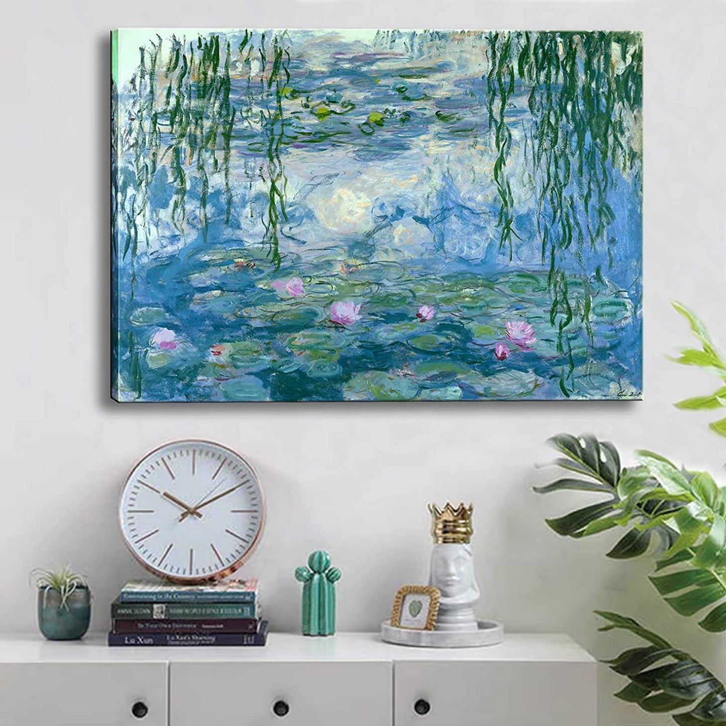 dgbtcart Large Water Lilies by Claude Monet Canvas Wall Art Classic Artwork Painting Print for Living Room Bedroom Office Wall Decor-24 x36