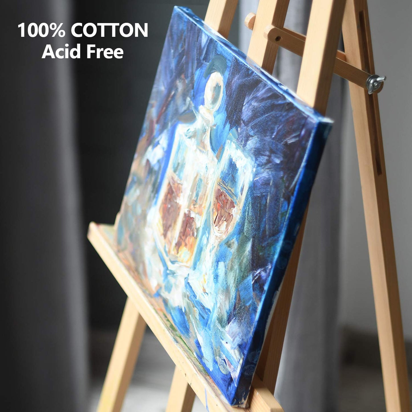 GOTIDEAL Stretched Canvas, Multi Pack 4x4, 5x7, 8x10,9x12, 11x14 Set of 10, Primed White - 100% Cotton Artist Canvas Boards for Painting, Acrylic Pouring, Oil Paint Dry & Wet Art Media