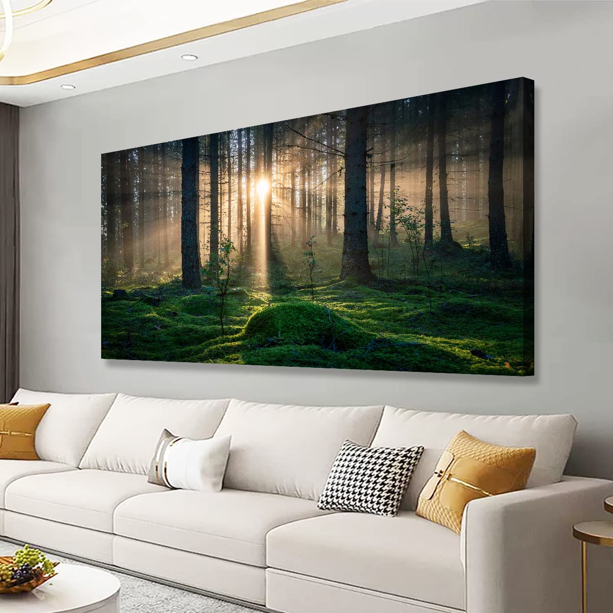 Tree of Life Wall Art Canvas Prints Natural Landscape Pictures Home Decor Green Forest Paintings for Living Room Bathroom Bedroom Kitchen Office Decorations 20x40 Wooden Framed Artwork Easy Hanging