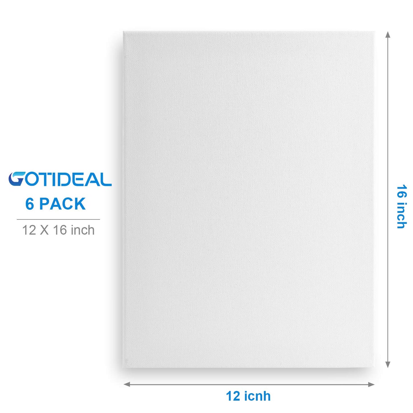 GOTIDEAL Stretched Canvas, Multi Pack 4x4, 5x7, 8x10,9x12, 11x14 Set of 10, Primed White - 100% Cotton Artist Canvas Boards for Painting, Acrylic Pouring, Oil Paint Dry & Wet Art Media