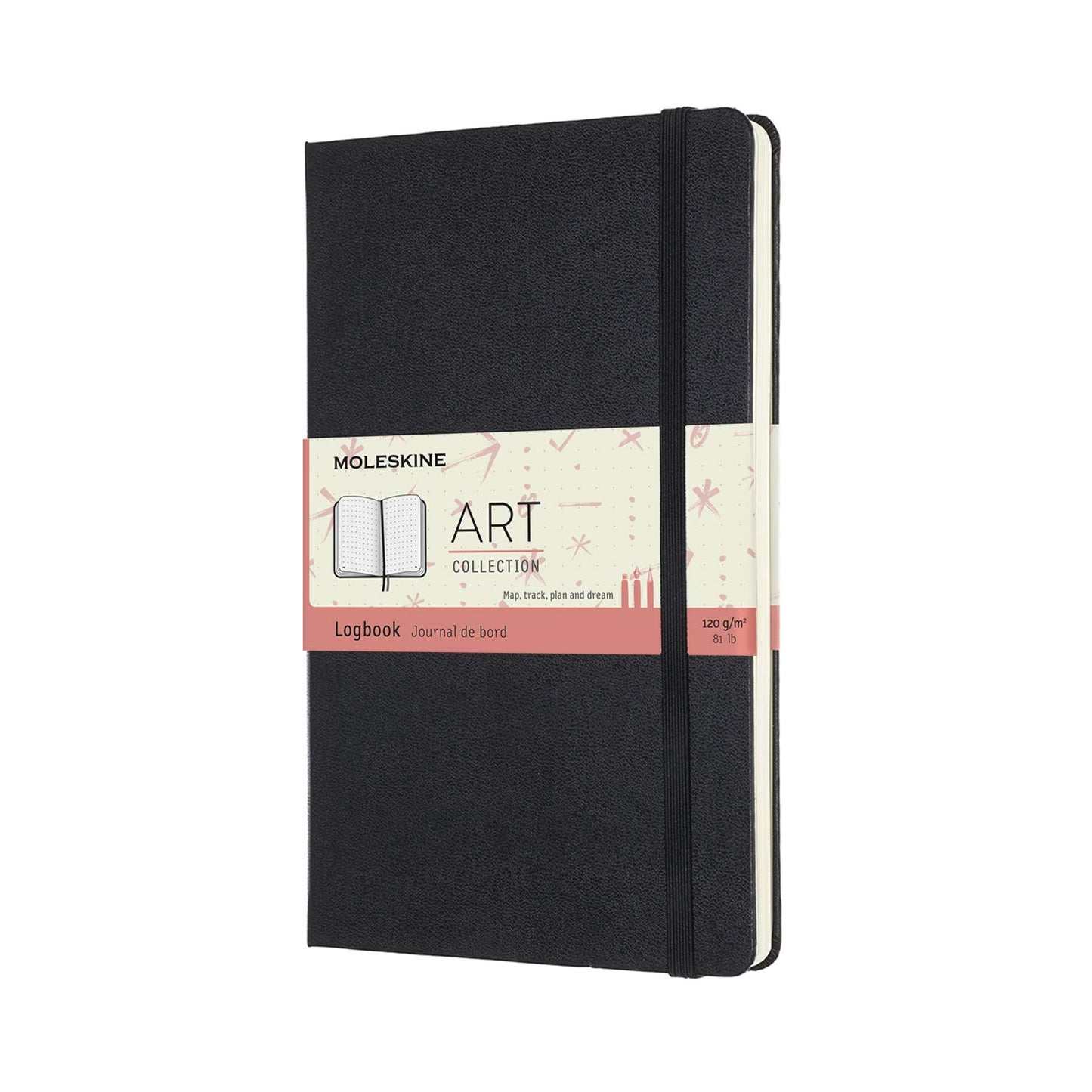 Moleskine Art Sketchbook, Hard Cover, Large (5" x 8.25") Plain/Blank, Black, 104 Pages