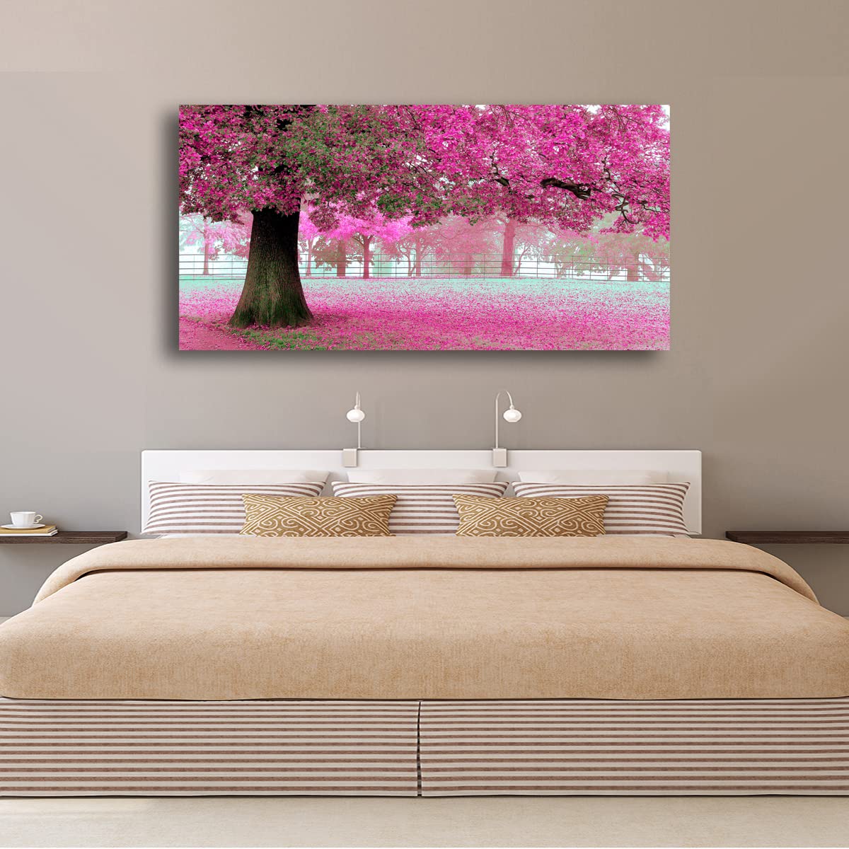 Tree of Life Wall Art Canvas Prints Natural Landscape Pictures Home Decor Colorful Forest Paintings for Living Room Bathroom Bedroom Kitchen Decorations 20x40 Wooden Framed Artwork Easy Hanging