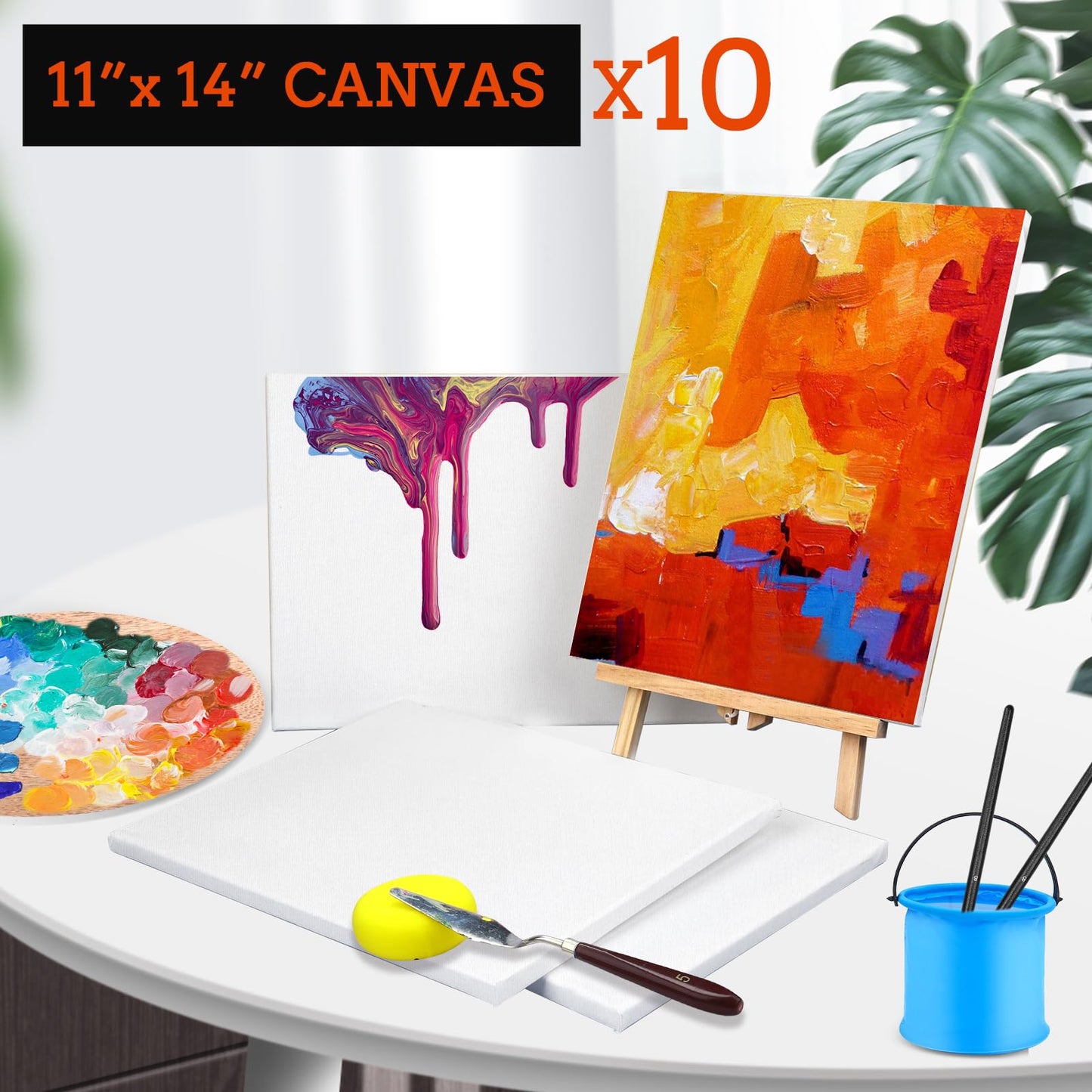 30 Pack Canvases for Painting with 4x4, 5x7, 8x10, 9x12, 11x14, 12x16, Painting Canvas for Oil & Acrylic Paint