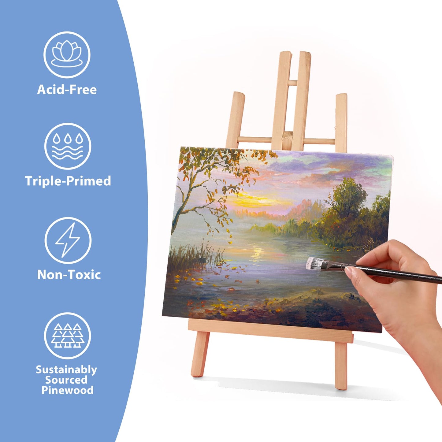 30 Pack Canvases for Painting with 4x4, 5x7, 8x10, 9x12, 11x14, 12x16, Painting Canvas for Oil & Acrylic Paint