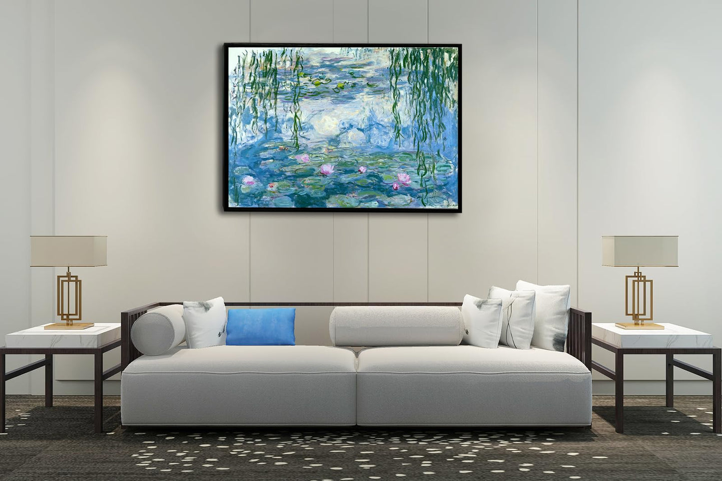 dgbtcart Large Water Lilies by Claude Monet Canvas Wall Art Classic Artwork Painting Print for Living Room Bedroom Office Wall Decor-24 x36