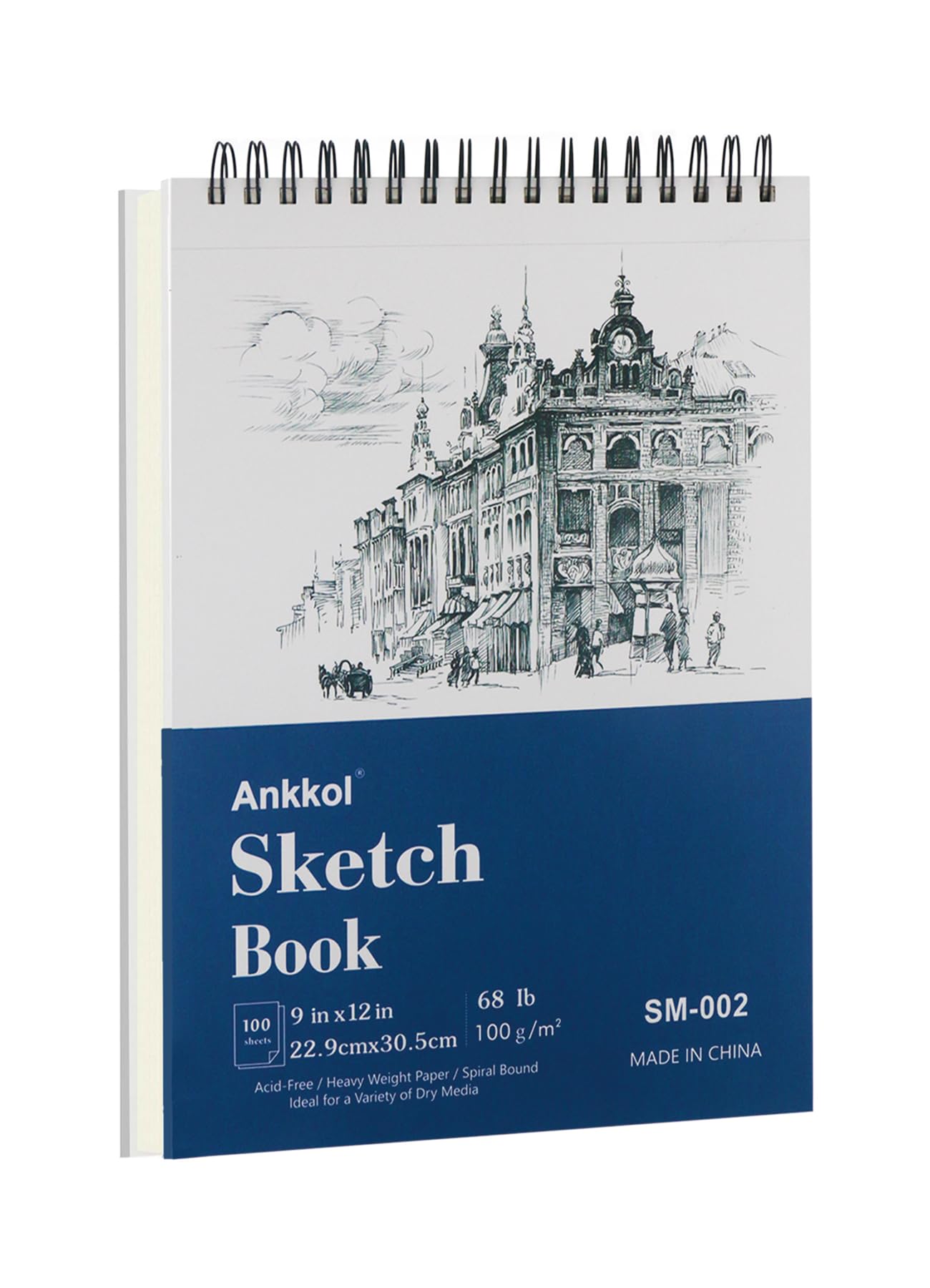 9" x 12" Sketch Book, Hardcover Sketchbook, Top Spiral Bound Sketch Pad, 100 Sheets (68lb/100gsm) Drawing Paper Pad, Art Supplies for Adults for Kids Drawing Notebook.