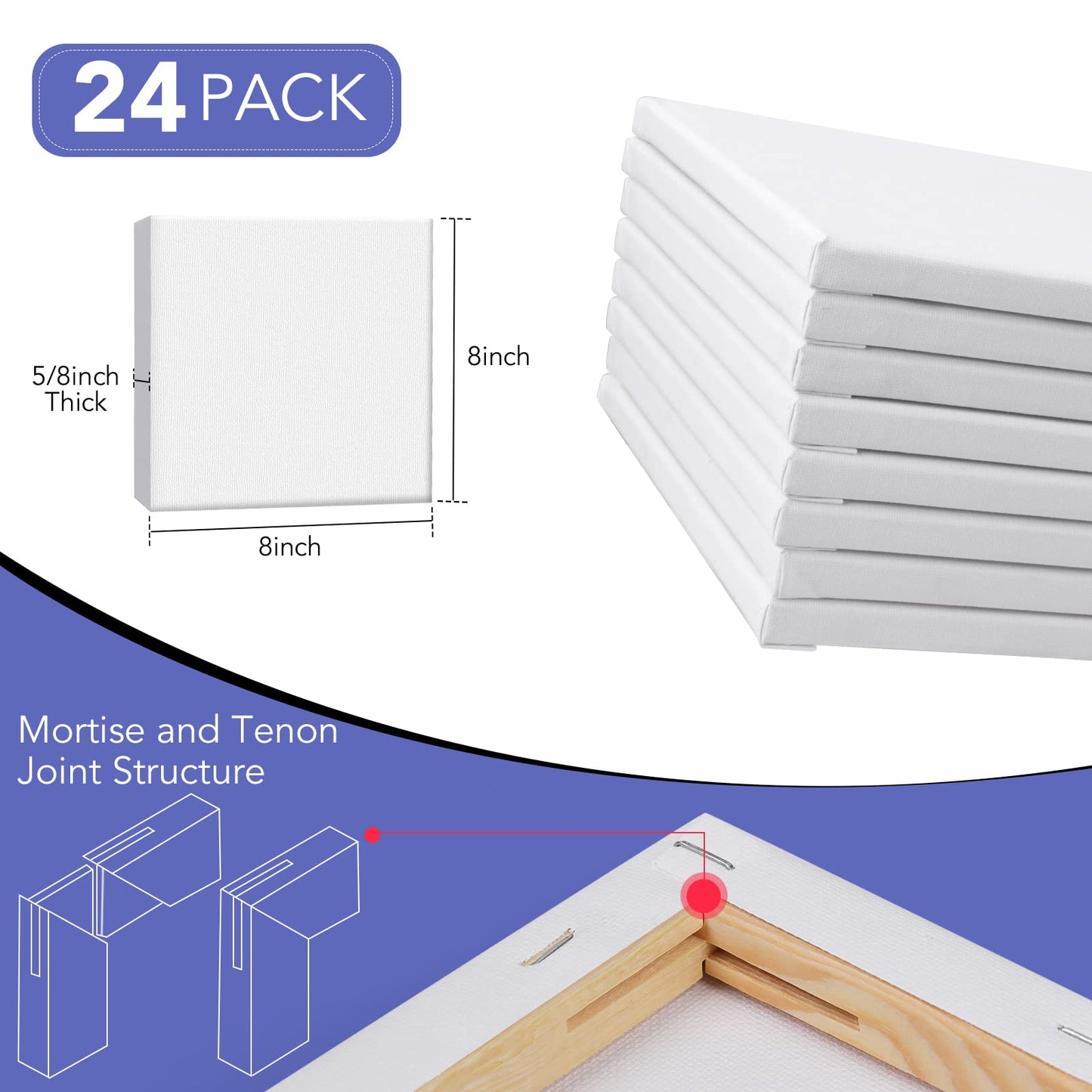 30 Pack Canvases for Painting with 4x4, 5x7, 8x10, 9x12, 11x14, 12x16, Painting Canvas for Oil & Acrylic Paint