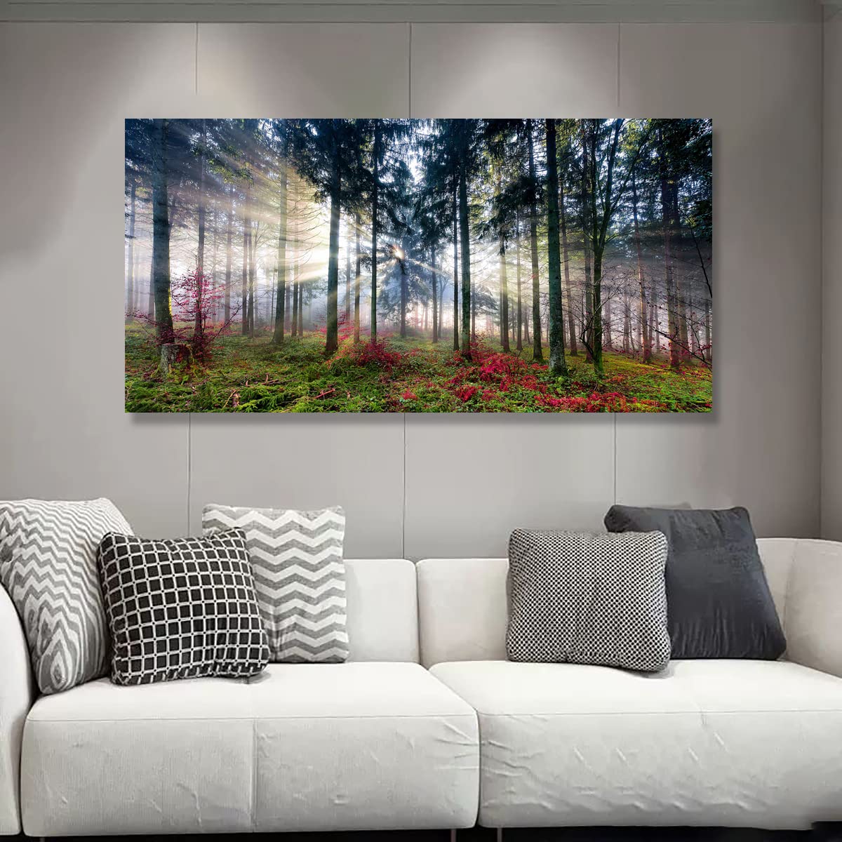 Tree of Life Wall Art Canvas Prints Natural Landscape Pictures Home Decor Colorful Forest Paintings for Living Room Bathroom Bedroom Kitchen Decorations 20x40 Wooden Framed Artwork Easy Hanging