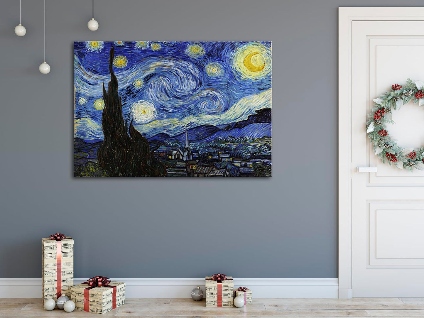 Vincent Van Gogh Canvas Wall Art Paintings, Famous Starry Night Picture Prints for Decor Classic Cafe Terrace At Night Artwork Reproduction Poster for Bedroom Living Room Office Decoration 12"x16"x3 Piece