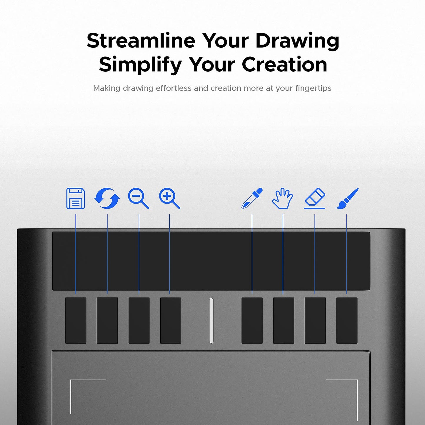 Graphics Drawing Tablet, UGEE M708 10 x 6 inch Large Drawing Tablet with 8 Hot Keys 8192 Levels Pen, Graphic Tablets for Computer Digital Art Creation Sketch for Windows Chrome OS Mac OS and Linux