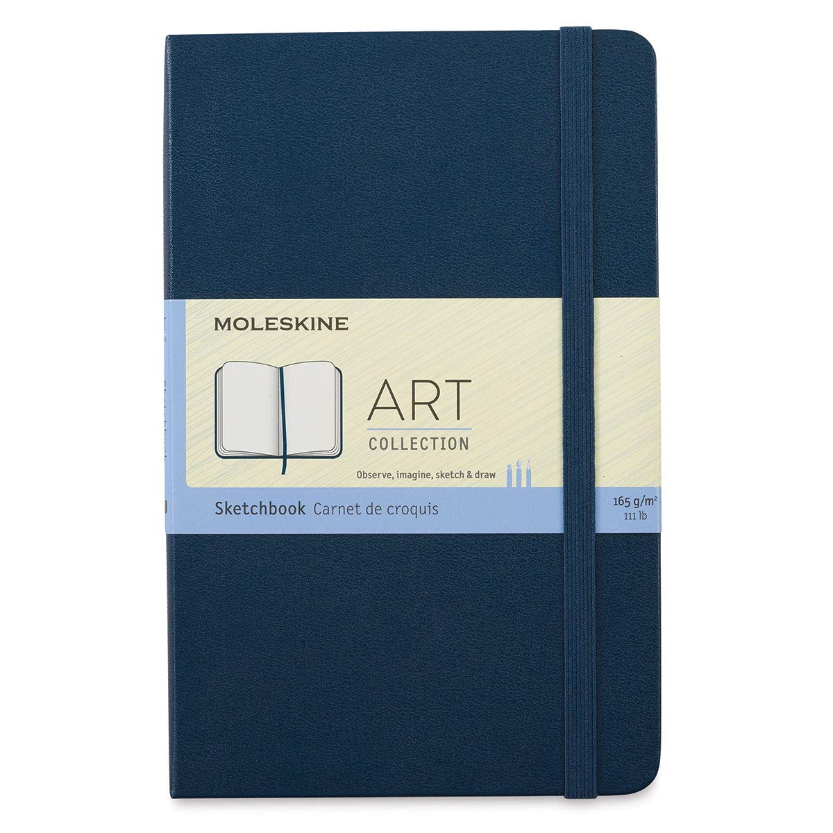 Moleskine Art Sketchbook, Hard Cover, Large (5" x 8.25") Plain/Blank, Black, 104 Pages