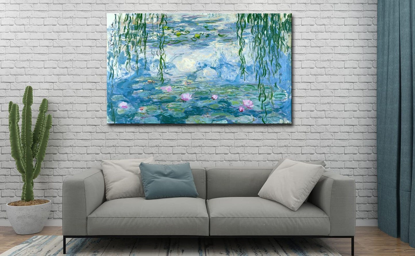 dgbtcart Large Water Lilies by Claude Monet Canvas Wall Art Classic Artwork Painting Print for Living Room Bedroom Office Wall Decor-24 x36