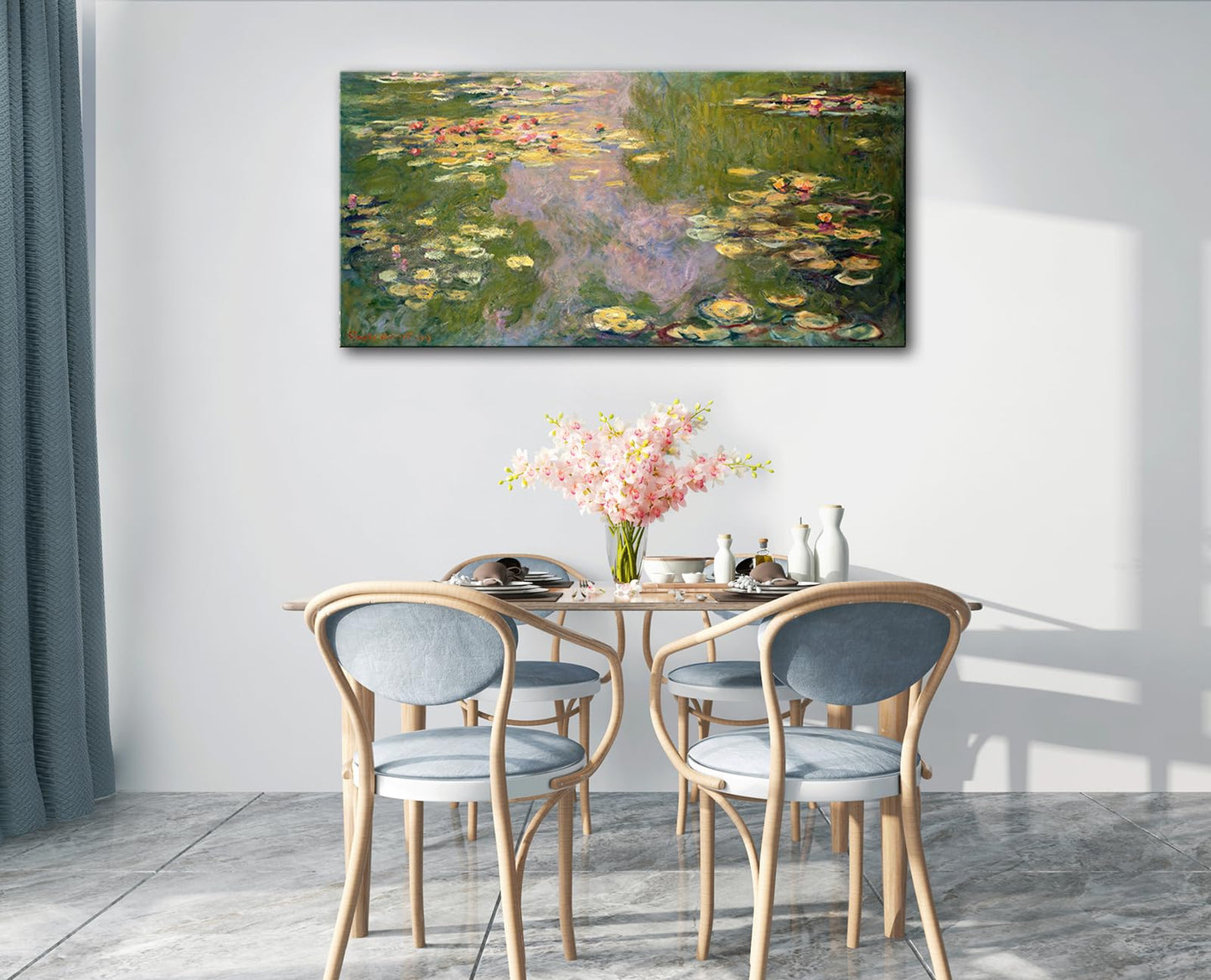 dgbtcart Large Water Lilies by Claude Monet Canvas Wall Art Classic Artwork Painting Print for Living Room Bedroom Office Wall Decor-24 x36