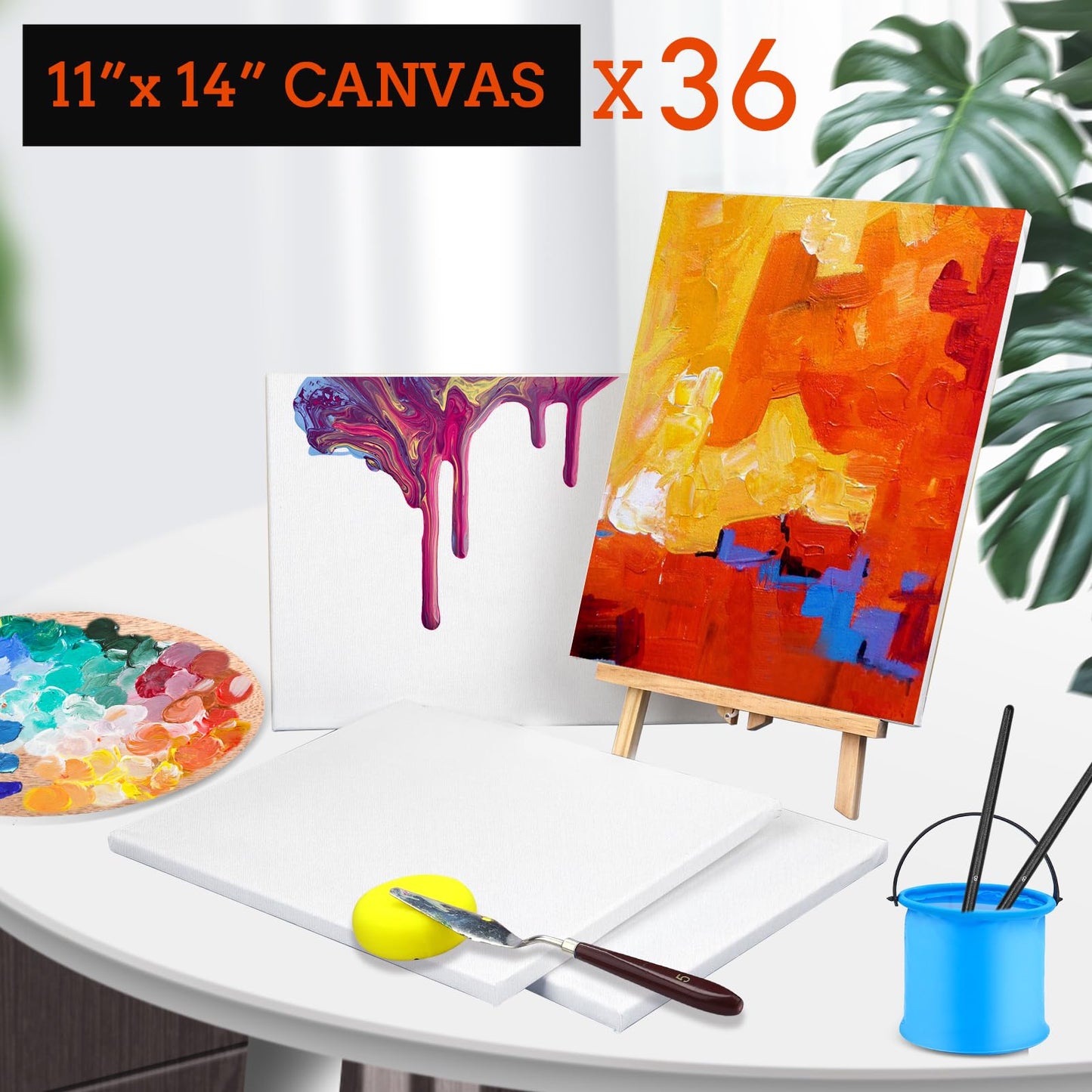 30 Pack Canvases for Painting with 4x4, 5x7, 8x10, 9x12, 11x14, 12x16, Painting Canvas for Oil & Acrylic Paint