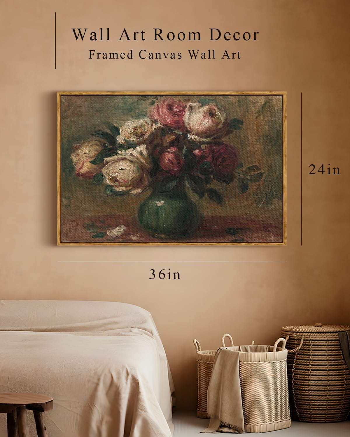 InSimSea Framed Wall Art for Living Room Decoration Canvas Wall Art Room Decor White Hydrangea Oil Painting Canvas Prints Bedroom Bathroom Wall Art Kitchen Office Wall Decor 8x10in