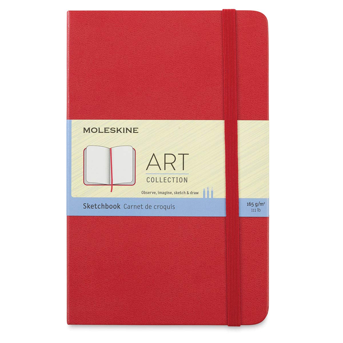 Moleskine Art Sketchbook, Hard Cover, Large (5" x 8.25") Plain/Blank, Black, 104 Pages