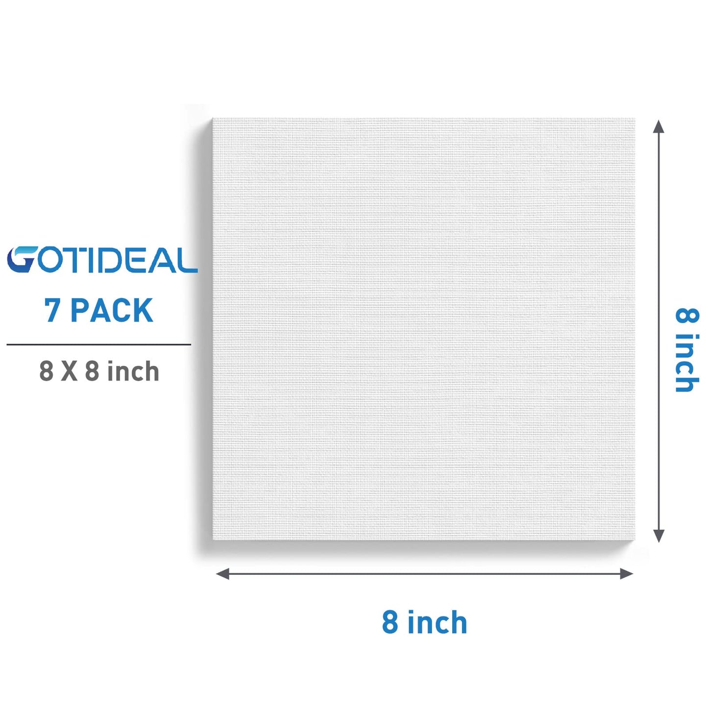 GOTIDEAL Stretched Canvas, Multi Pack 4x4, 5x7, 8x10,9x12, 11x14 Set of 10, Primed White - 100% Cotton Artist Canvas Boards for Painting, Acrylic Pouring, Oil Paint Dry & Wet Art Media