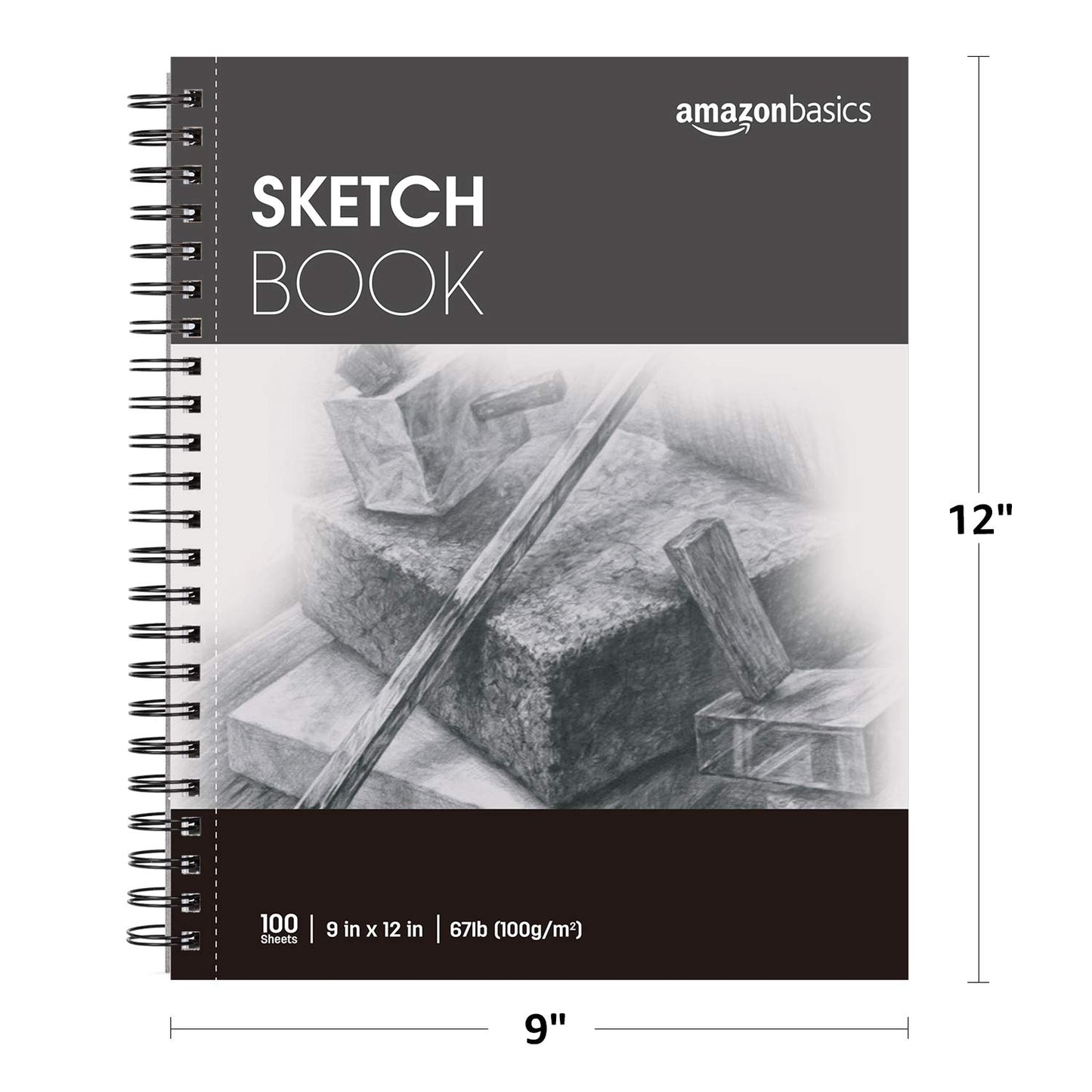 Amazon Basics Sketch Pad, 5.5"x8.5", 67 lb. / 100 gsm, 100 Sheets, White