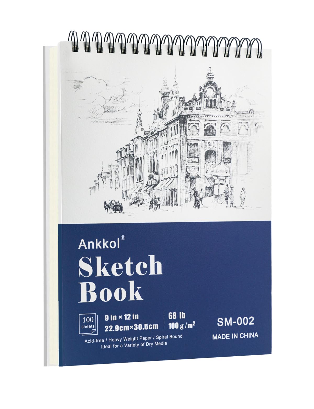 9" x 12" Sketch Book, Hardcover Sketchbook, Top Spiral Bound Sketch Pad, 100 Sheets (68lb/100gsm) Drawing Paper Pad, Art Supplies for Adults for Kids Drawing Notebook.