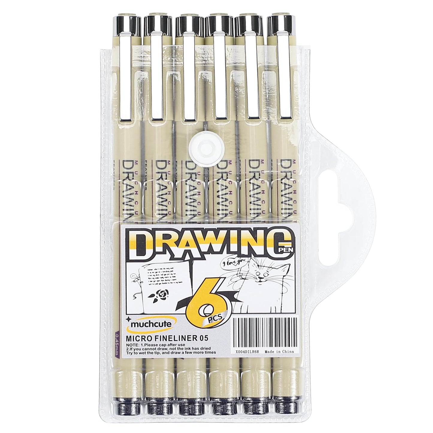 Muchcute Micro Fineliner Drawing Art Pens: 12 Black Fine Line Waterproof Ink Set Artist Supplies Archival Inking Markers Liner Sketch Outline Anime Gifts Manga Sketching Watercolor Zentangle Kit Stuff