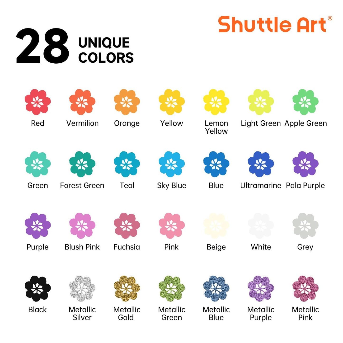 Shuttle Art Automatic Ink Control Acrylic Paint Markers, 60 Colors Brush Tip Acrylic Paint Pens for Rock Painting, Ceramic, Wood, Canvas, Glass, Stone, Fabric, Card Making, DIY & Art Supplies