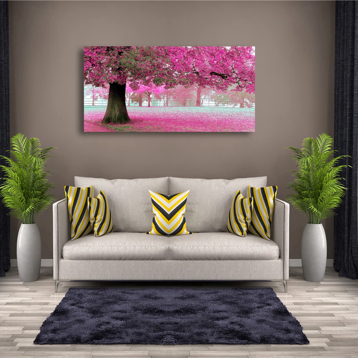 Tree of Life Wall Art Canvas Prints Natural Landscape Pictures Home Decor Colorful Forest Paintings for Living Room Bathroom Bedroom Kitchen Decorations 20x40 Wooden Framed Artwork Easy Hanging