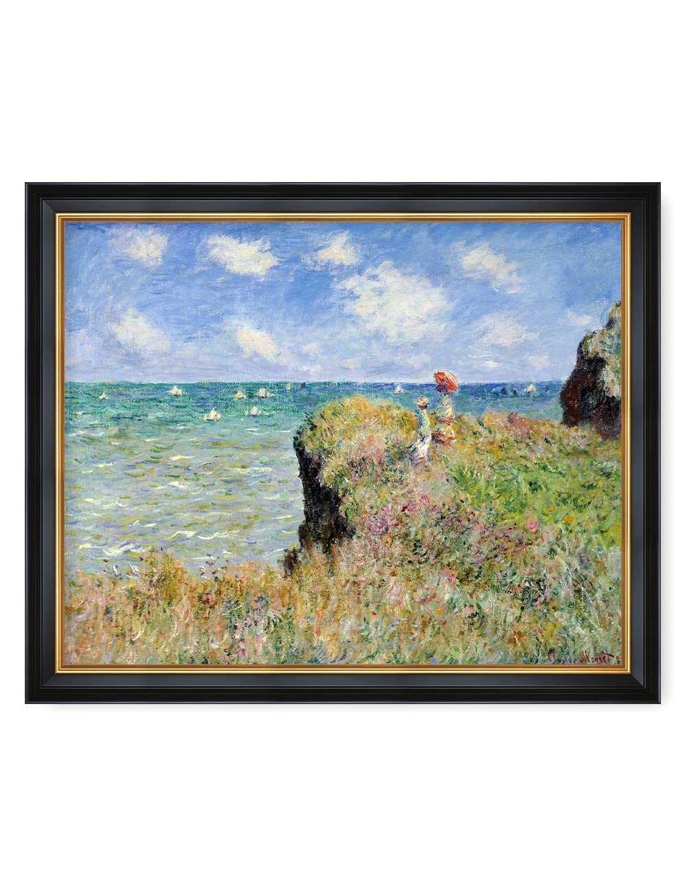 DECORARTS - Bouquet of Sunflowers Claude Monet Art Reproduction. Giclee Print& Museum Quality Framed Art for Wall Decor. Framed size: 26x22