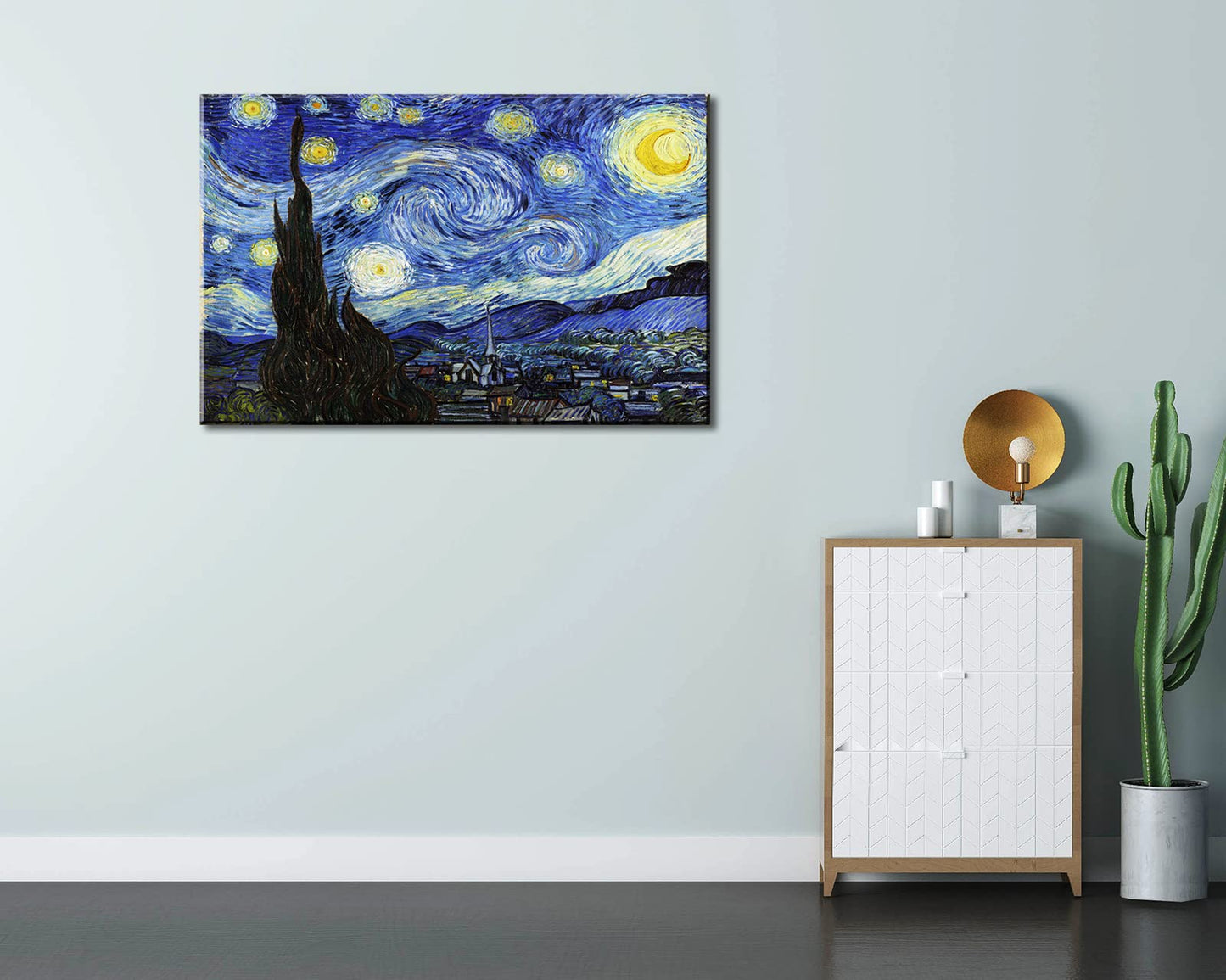 Vincent Van Gogh Canvas Wall Art Paintings, Famous Starry Night Picture Prints for Decor Classic Cafe Terrace At Night Artwork Reproduction Poster for Bedroom Living Room Office Decoration 12"x16"x3 Piece