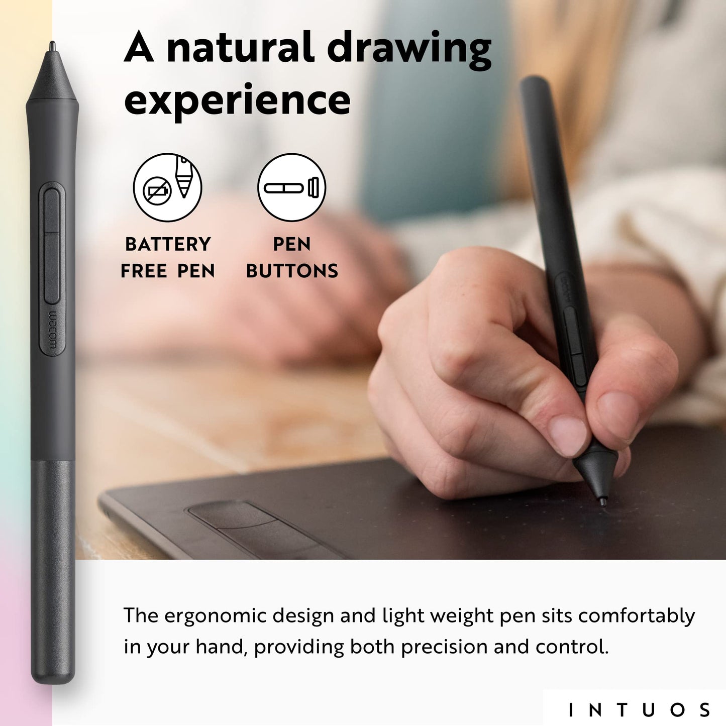 Wacom Intuos Medium Bluetooth Graphics Drawing Tablet, Portable for Teachers, Students and Creators, 4 Customizable ExpressKeys, Compatible with Chromebook Mac OS Android and Windows - Pistachio